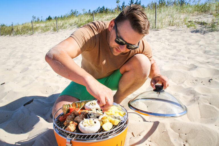 Lotusgrill op strand